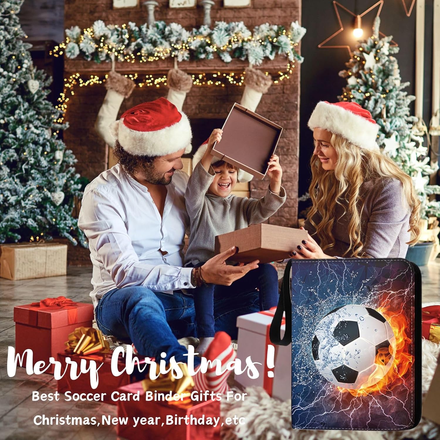 Trading Card Binder Soccer Card Binder 900 Pockets with 50 Removable Sleeve, Sports Card Binder Soccer Cards Binder Double-Sided Cards Holder Trading Card Albums Soccer Card Collector Album