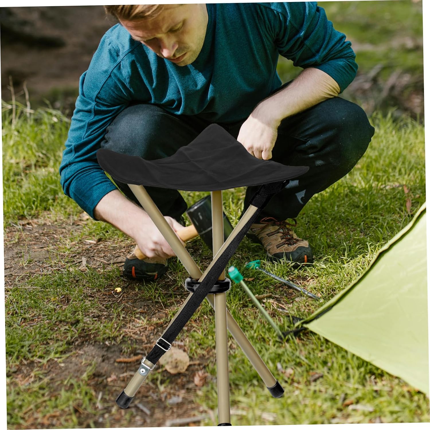 Mini Camping Stool Cloth Portable Folding Stool Lightweight Easy to Store Replacement Part Accessory for Camping Hiking Fishing Triangular Design