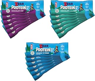 Zbar Protein - Chocolate Chip, Chocolate Mint, and Cookies 'n Creme - Variety Pack - Crispy Snack Bars - Made with Organic Oats - Non-GMO - 5g Protein - Gluten Free Protein Bars (18 Pack)