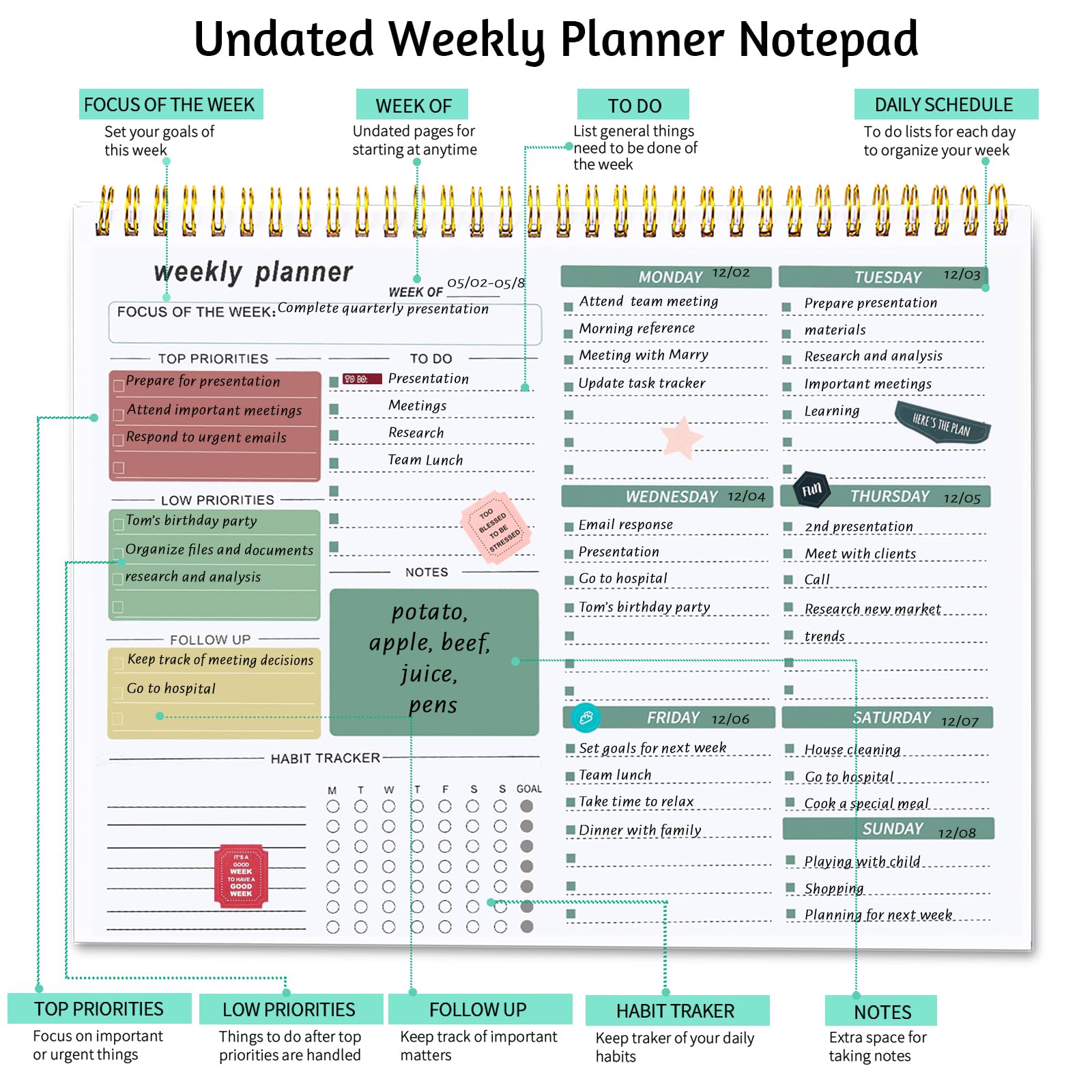Weekly Planner To Do List Pad - Image 2