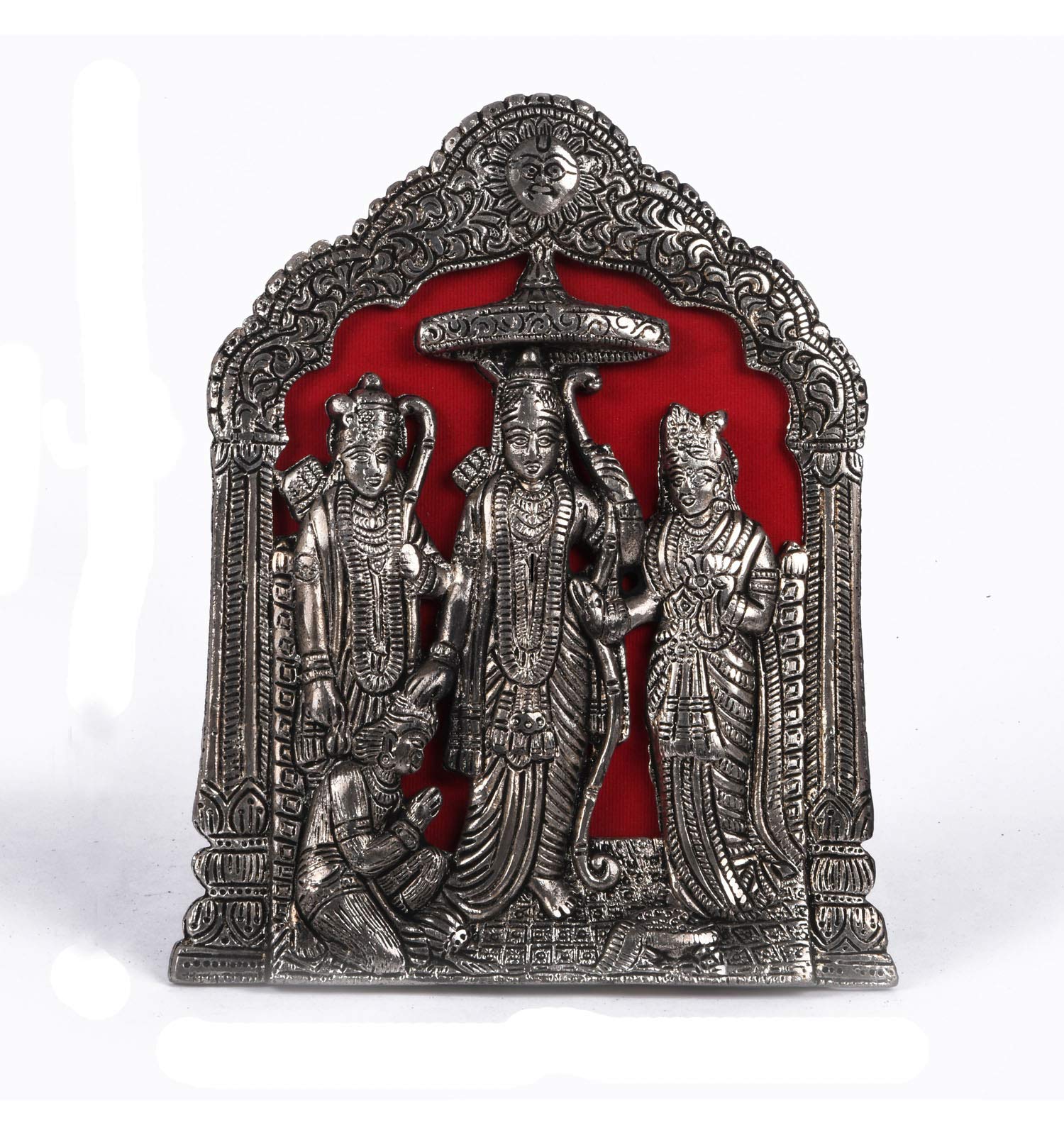 Samriddhi Arts And Crafts Metal Shree Ram Darbar Statue (Shree Ram, Sita, Laxman with Hanuman Ji) Hindu God Sculptural