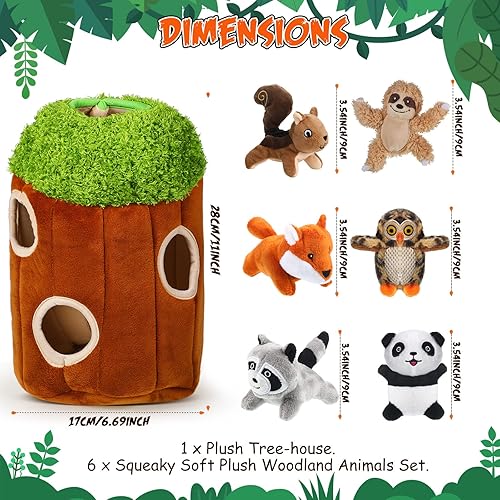 Miniatura 2 de 7 piezas de juguetes chirriantes para perros, actividades chirriantes para masticar para cachorros, juguetes de felpa para perros, relleno de amigos