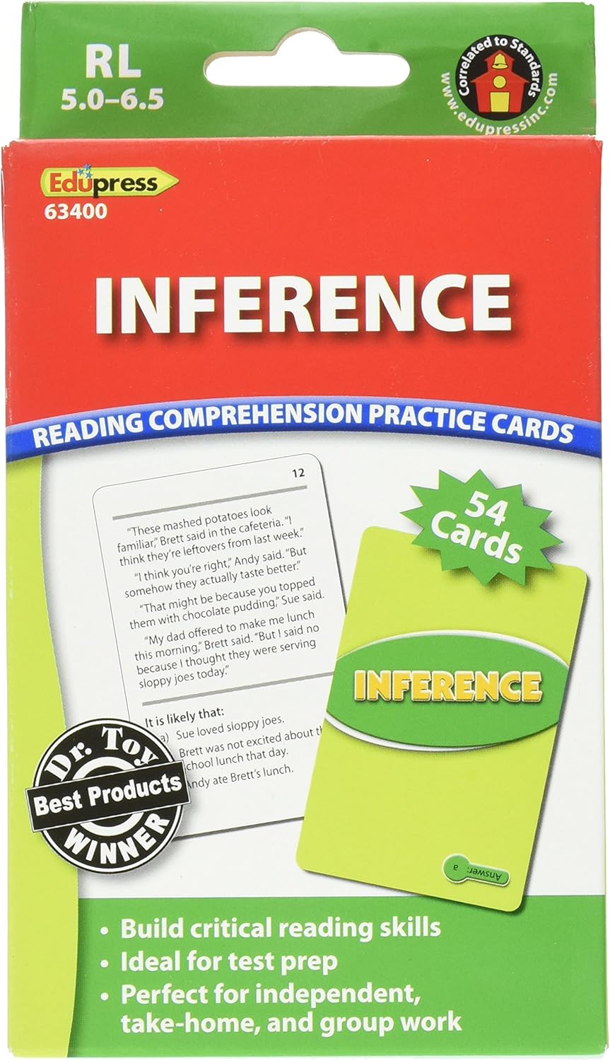 Edupress Reading Comprehension Practice Cards, Inference, Green Level (EP63400)