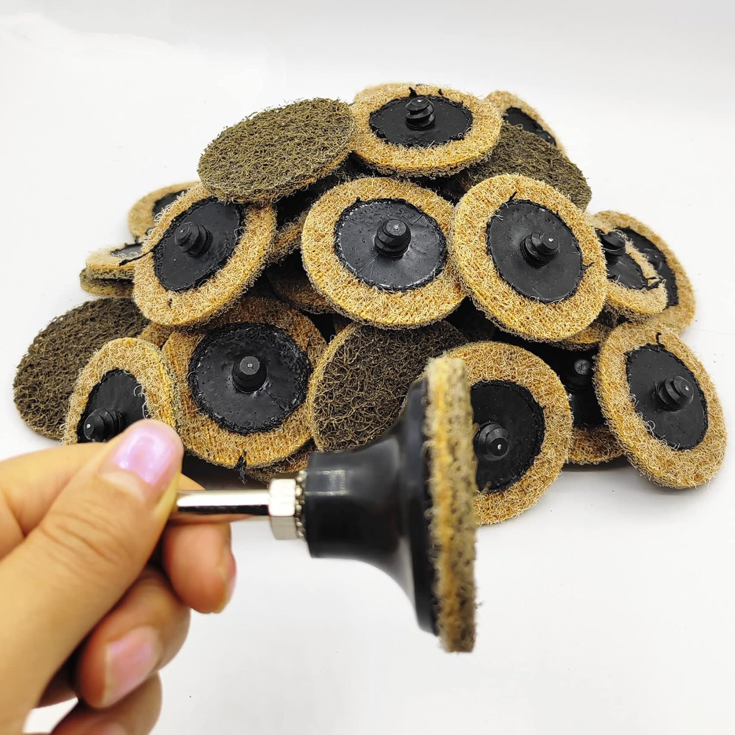 Bundle: 3 Pack 2in Quick Change Adapter + 50Pcs Brown Sanding Discs Set
