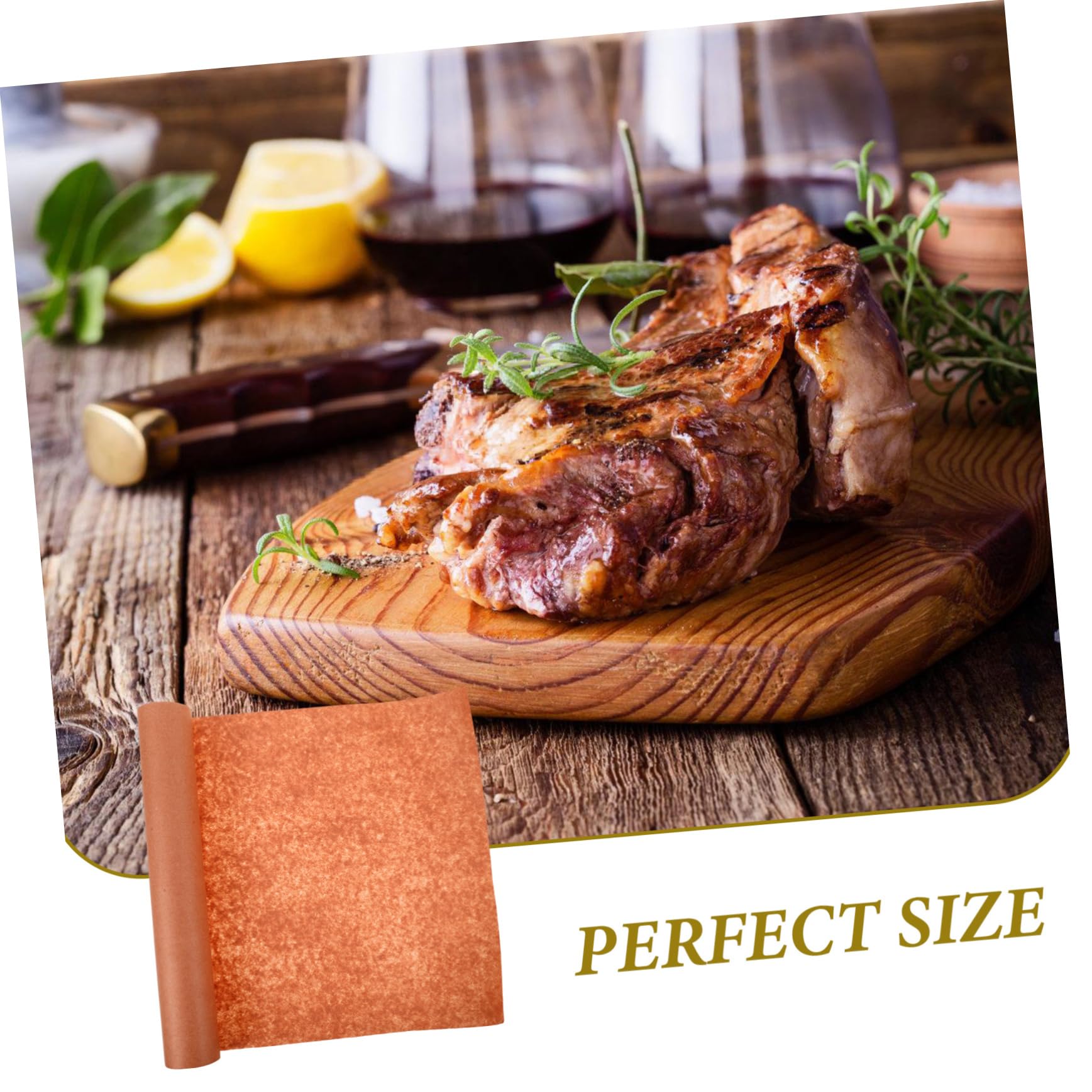 OUNONA Rouleau de Papier Boucher Marron pour Barbecue et Cuisson, Papier Sûr et Pratique à Utiliser, pour Friteuse à Air et Emballage de Viande