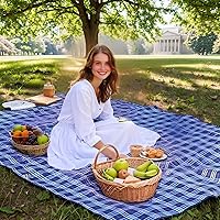 Vista 4 de Wind Tour Manta de picnic impermeable con correa de transporte, tapete plegable a prueba de arena para exteriores, para campamento, playa, parque