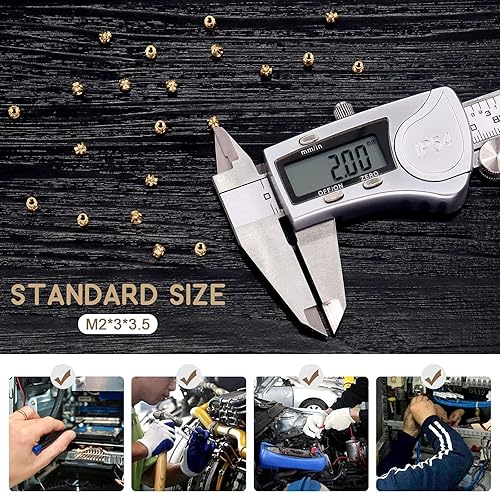 Miniatura 7 de Tuercas de latón M2x3x3.0.197 in Tuercas de incrustación Tuerca de latón Tuercas moleteadas Tuercas roscadas Juego de calor Tuercas de inserción