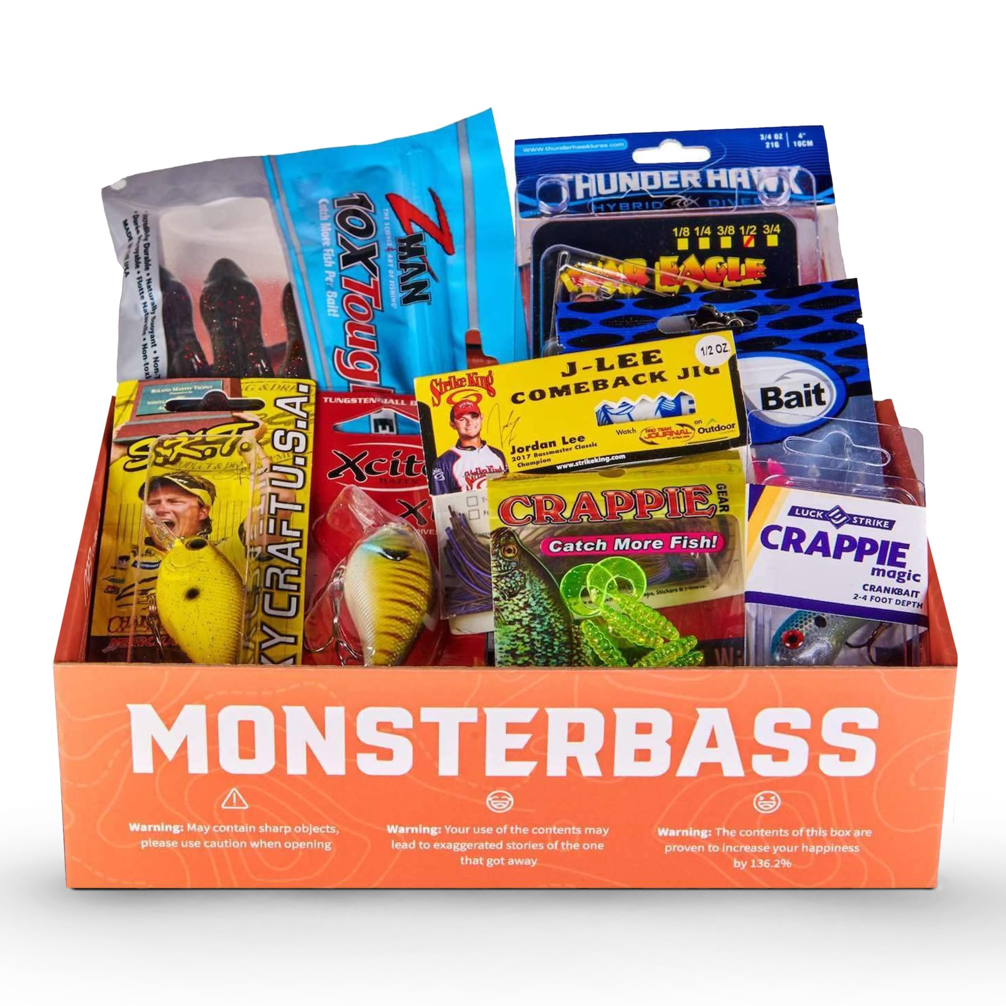 MONSTERBASS Mystery Fishing Tackle Box – Multi-Species Fishing Tackle Box with Professional Bass, Panfish, Trout, and Pike Lures, Premium Fishing