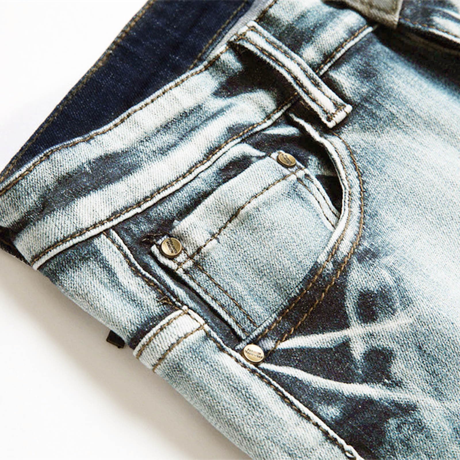 Jeans Uomo Strappati, Pantaloni Jeans Uomo Elasticizzati Pantaloni in Denim Stretch Pantaloni Casual con Design a Spruzzo di Inchiostro Jeans Curvy Jeans Nero Moda Versatile per Tutte Le Occasioni