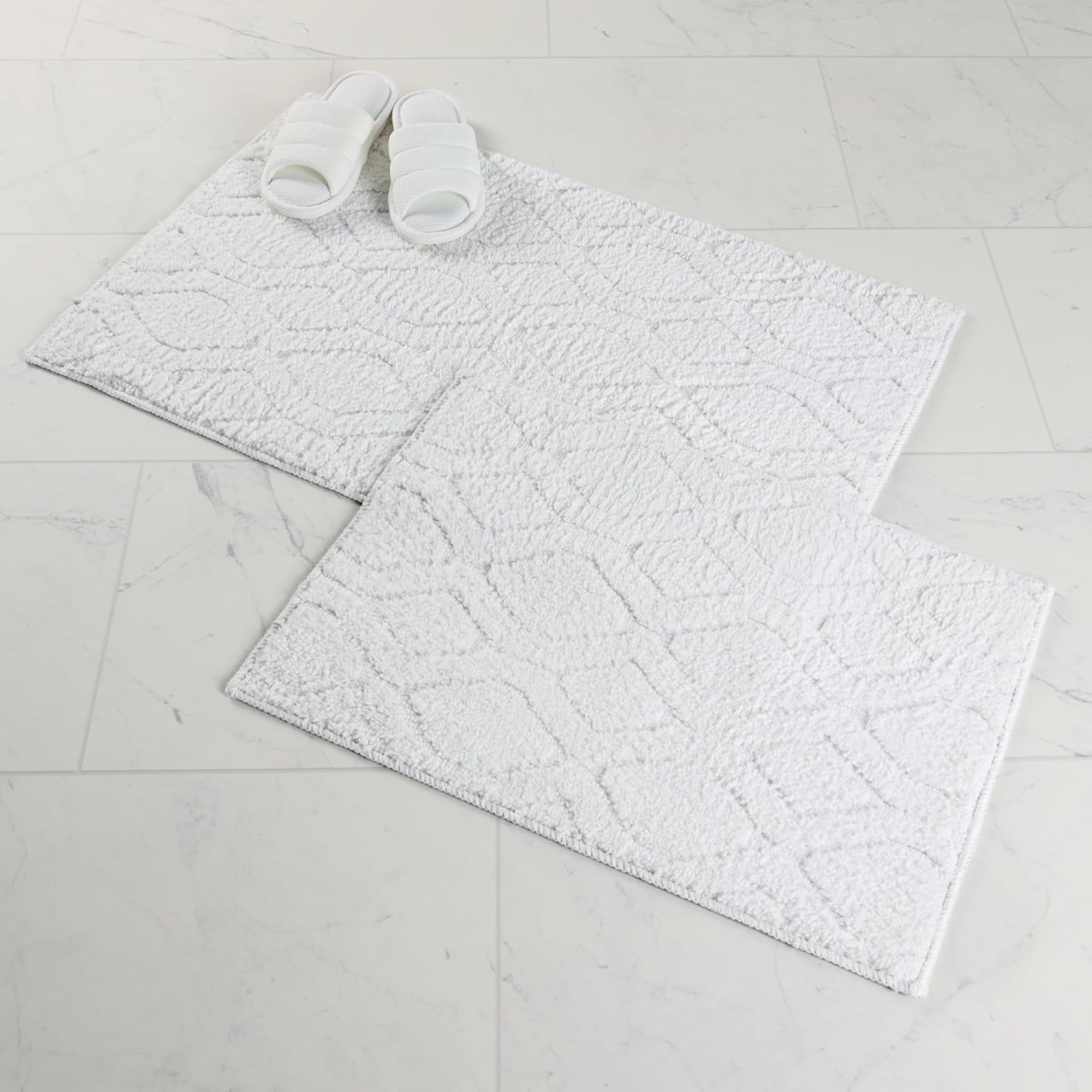 Tapis jacquard lot de 2 petits tapis de bain antidérapants et lavables