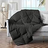 puredown® Soft Feather Down Throw Blanket Lightweight Packable Couch Throw for Indoor and Outdoor Use, Throw 50