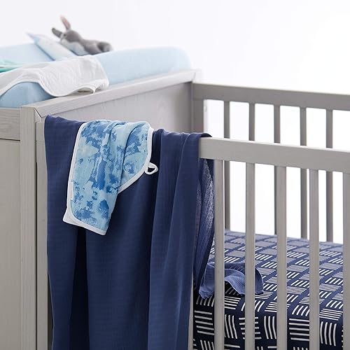 Miniatura 5 de HonestBaby - Funda para cambiador de algodón orgánico unisex para bebé y pijamas para niños pequeños, Azul Claro, Talla única EE. UU