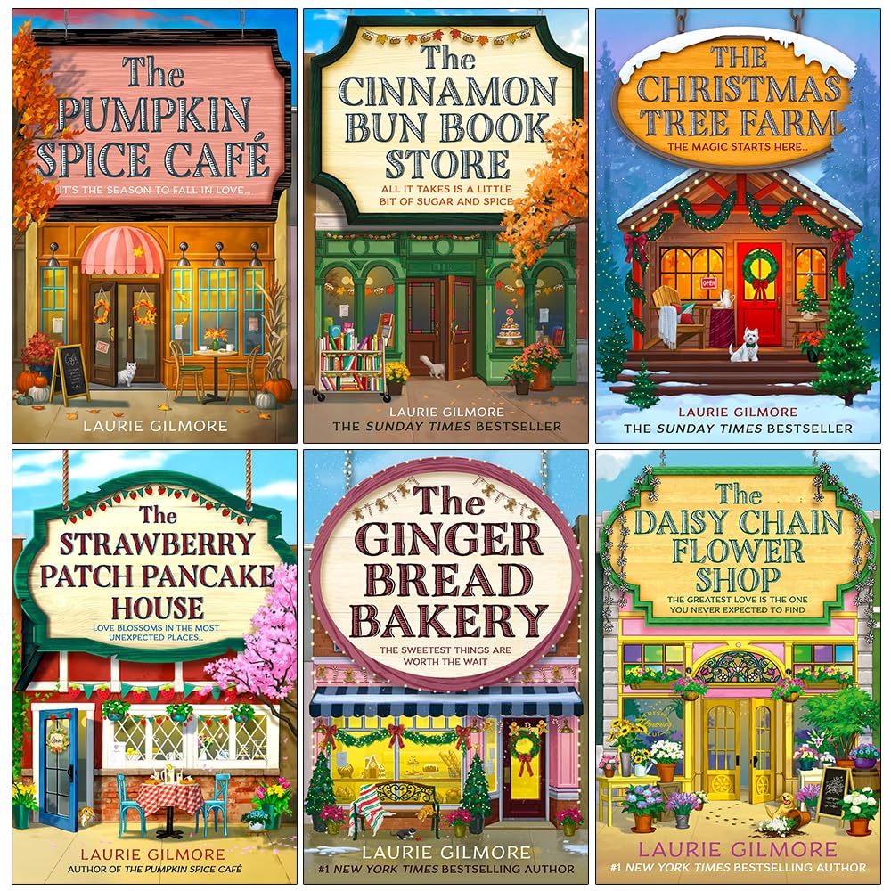 Dream Harbor Series 1-6 Books Collection Set By Laurie Gilmore (The Pumpkin Spice Café, The Cinnamon Bun Book Store, The Christmas Tree Farm, The Daisy Chain Flower Shop & More)