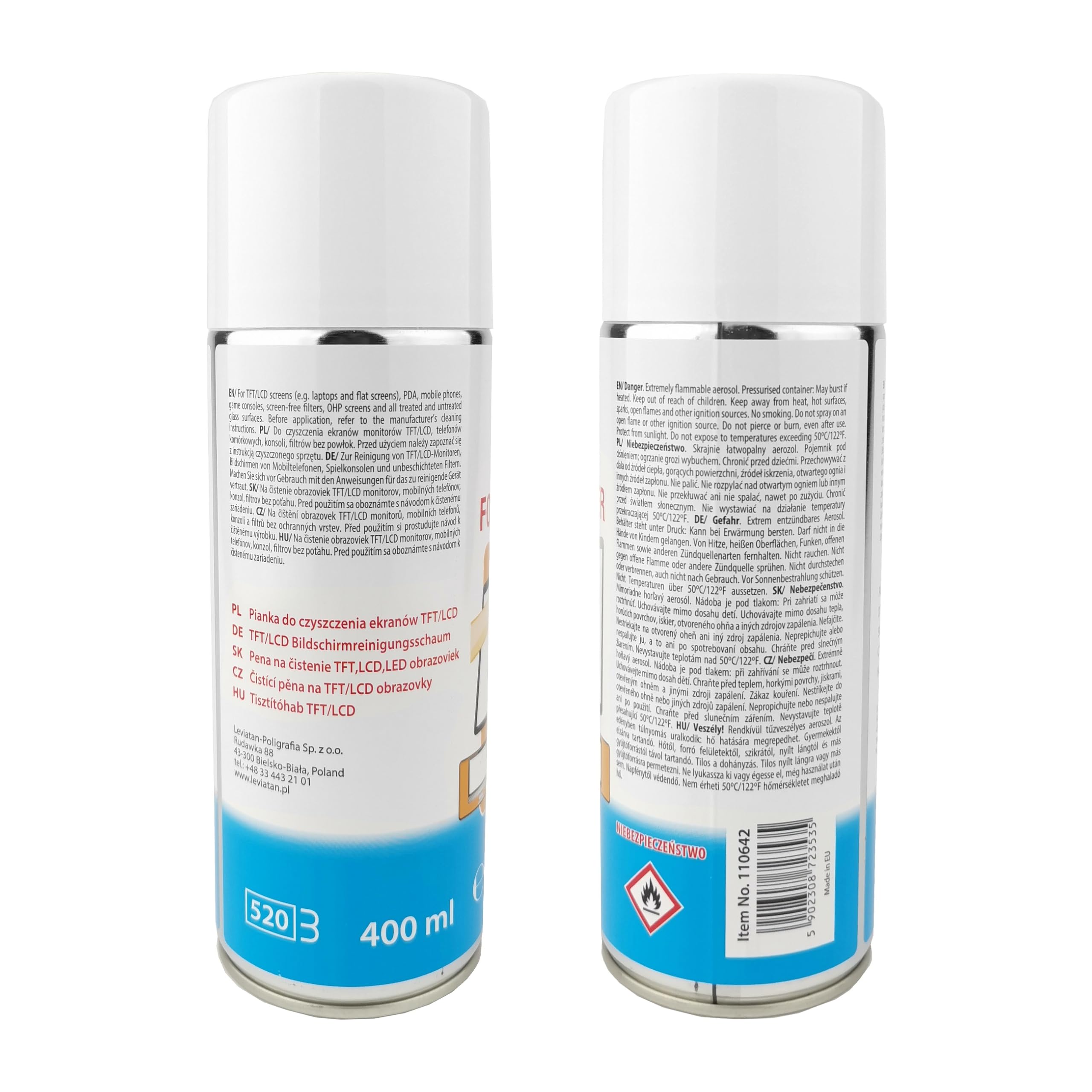 D.RECT Foam Schiuma Detergente | 400 ml | per: Schermo PC, Tablet, Smartphone, TV, LCD, LED, OLED