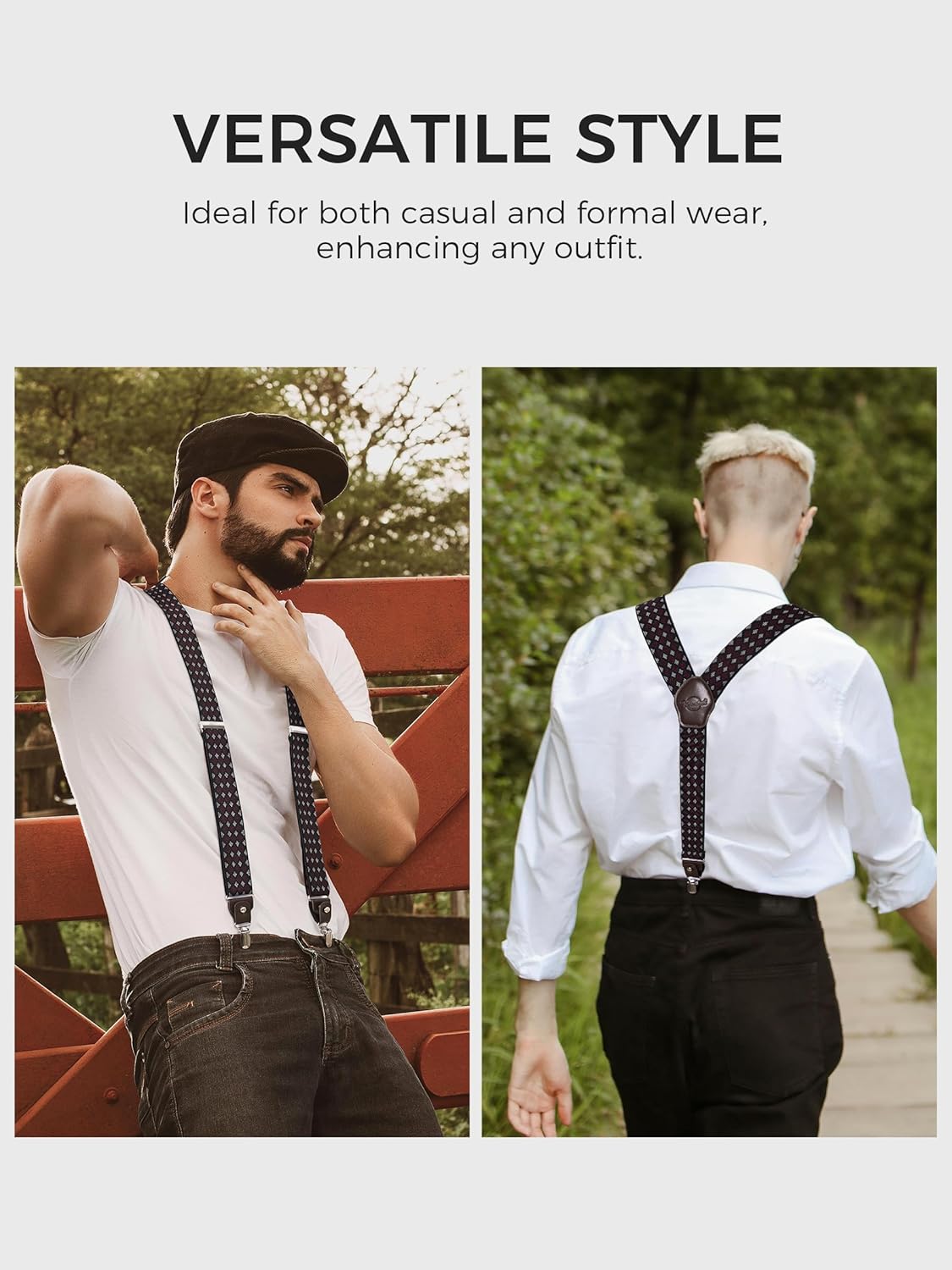 Suspenders for Men with Clip & 6 Buttons 1.4in Y-Shape Stainless Steel - Image 6