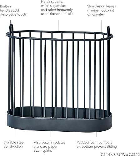 Miniatura 3 de Spectrum Diversified A84210 Yumi - Soporte para utensilios, color negro