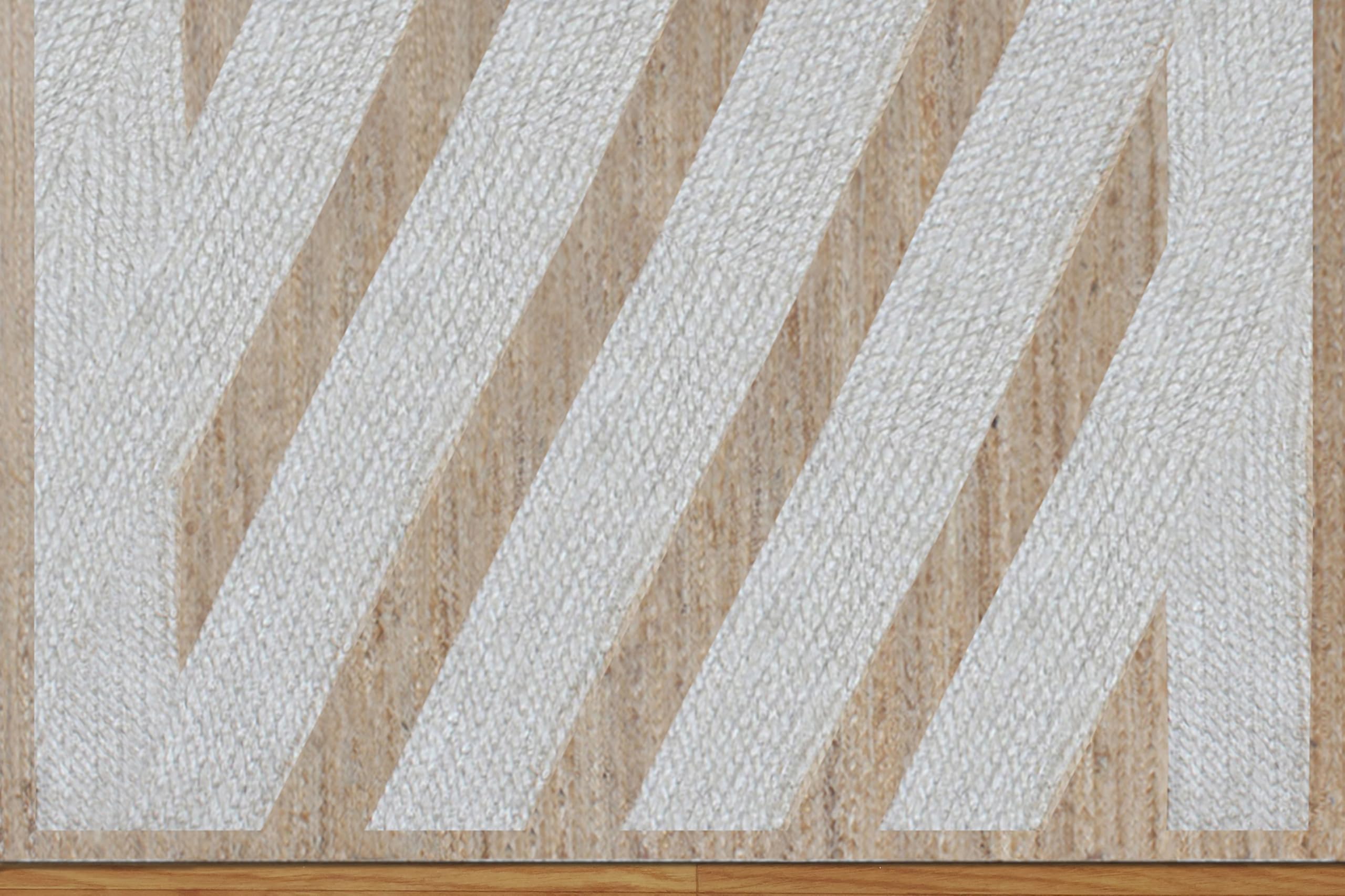 Naturalny dywan z juty w stylu boho, dekoracyjny dywan do salonu, biały, beżowy, kilim, dywan dekoracyjny z juty, dekoracja domu, wewnątrz, na zewnątrz, duży dywanik, patio, dywan podłogowy, 15 x 25