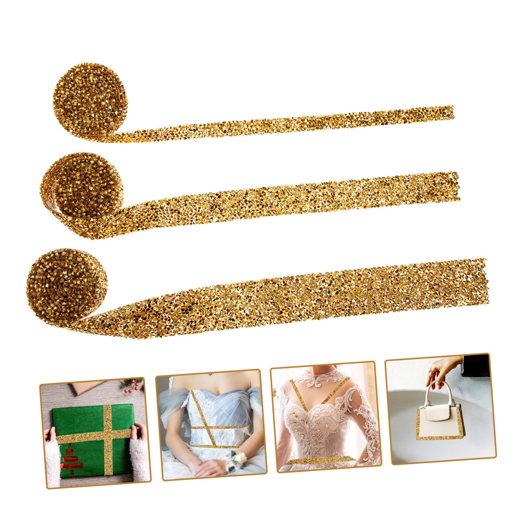 TEHAUX 9stücke Rhinestone Band Teiliges Glitzernde Diamant-ribbons Für Bastelprojekte Hochzeit Partys Selbstklebend Für Dekorationen Und Kreative Designs