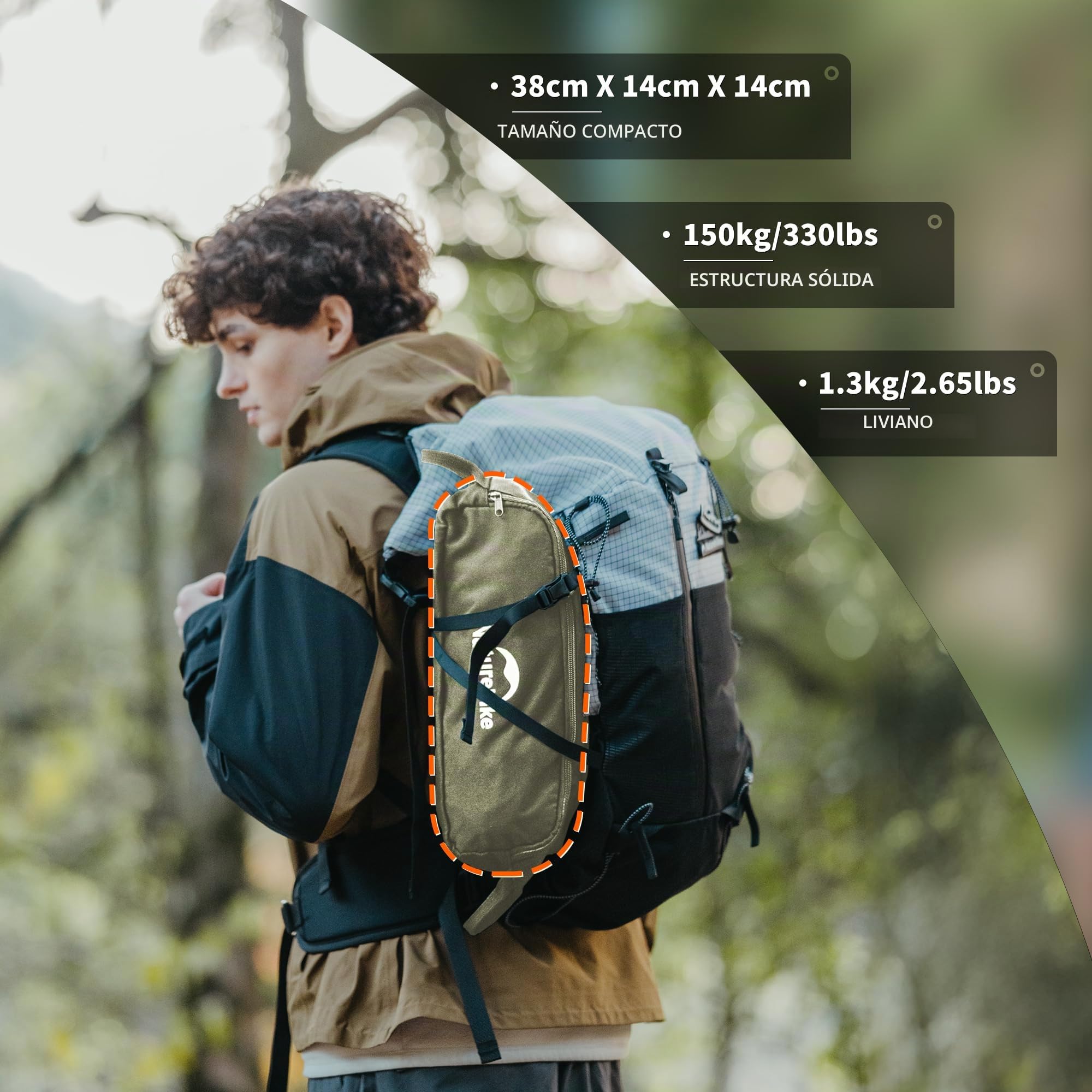 Naturehike Silla plegable de camping plegable ultracompacta, tamaño pequeño y diseño robusto para camping, picnic y actividades al aire libre senderismo