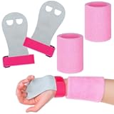 Civaner 2 Gymnastics Grips Wristbands Sets Pink Gymnastic Hand Grips Protection and Wrist Support Sports Accessories for Workout Exercise Basketball Tennis Football