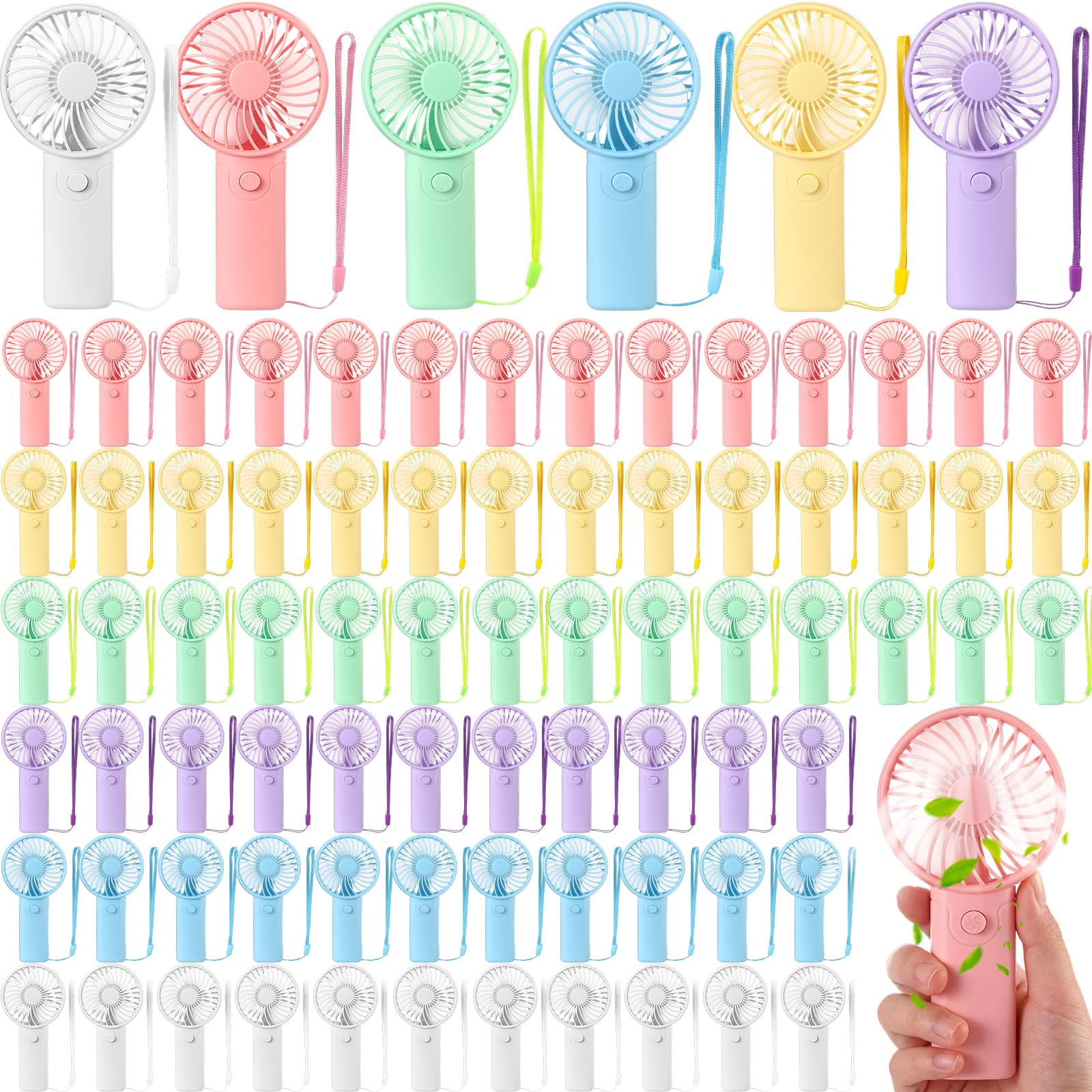 Ventiladores portatiles pequenos en paquete de 120 unidades para senderismo y viajes