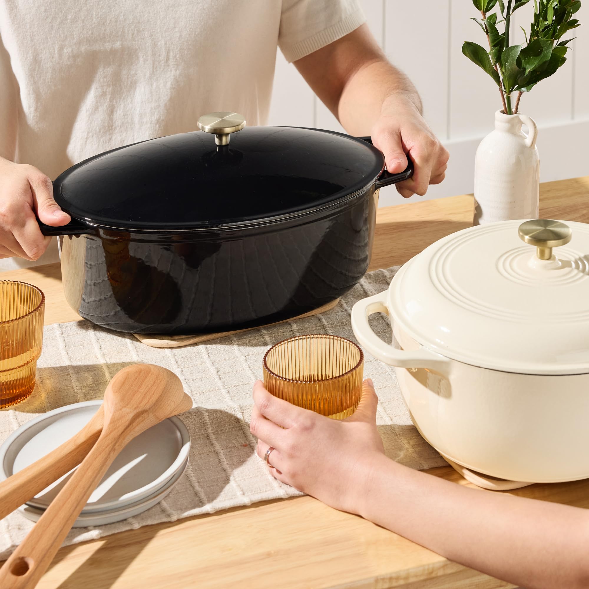 Amazon.com: Best Choice Products Oval 7.5 Quart Enamel Cast-Iron