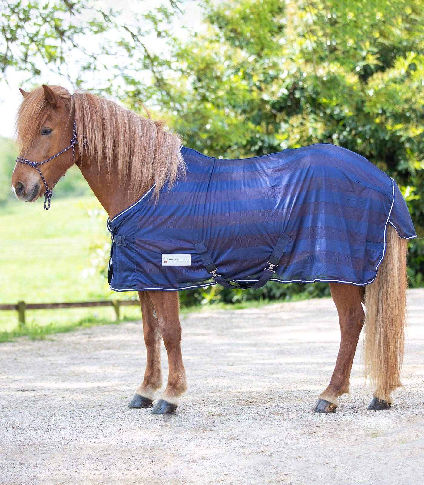 HORSE FLY RUG FLY SHEET FOR HORSE PONY SHETLAND NAVY (4'3" / 85 cm)