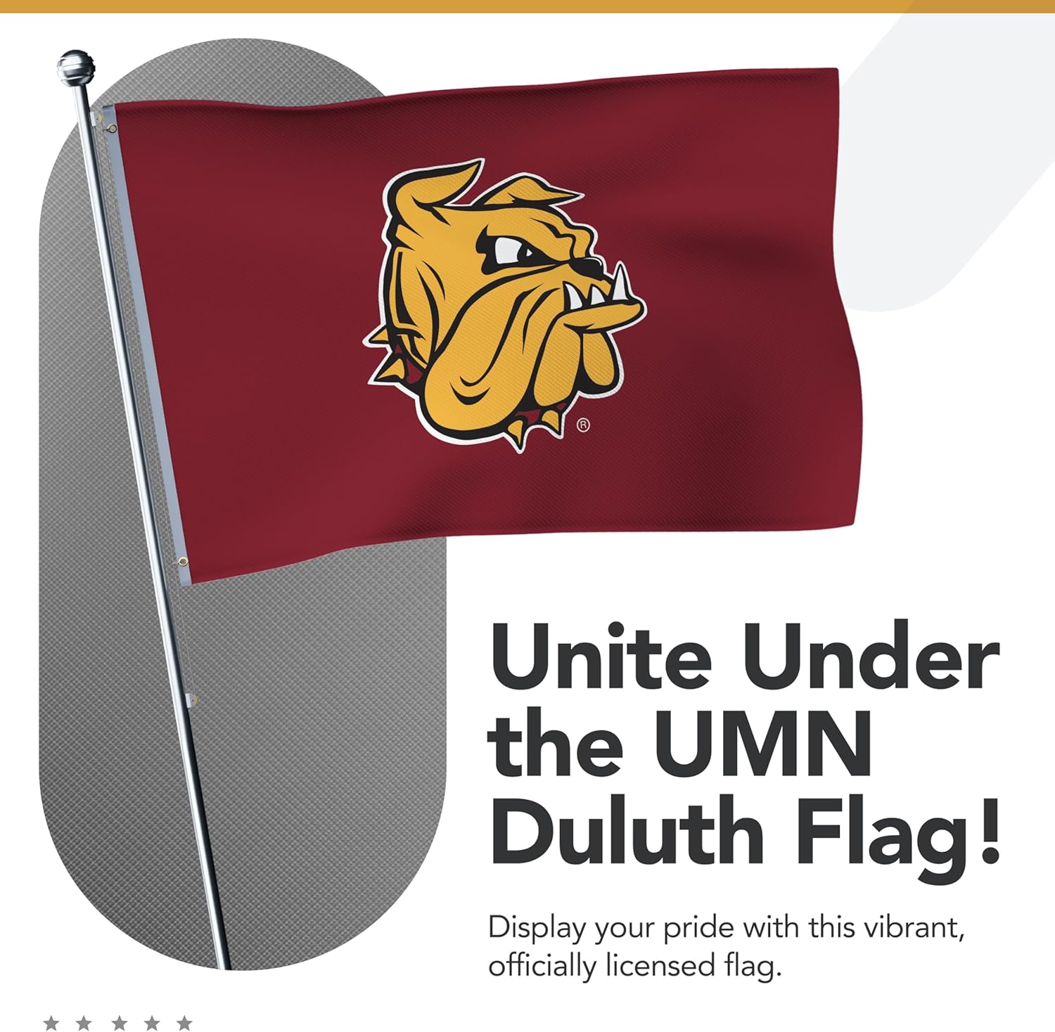 Minnesota Duluth Bulldogs College Sports Printed Flag - NCAA Licensed - Nylon - School Banner (Maroon, Gold, Black) (2' x 3') - Image 7