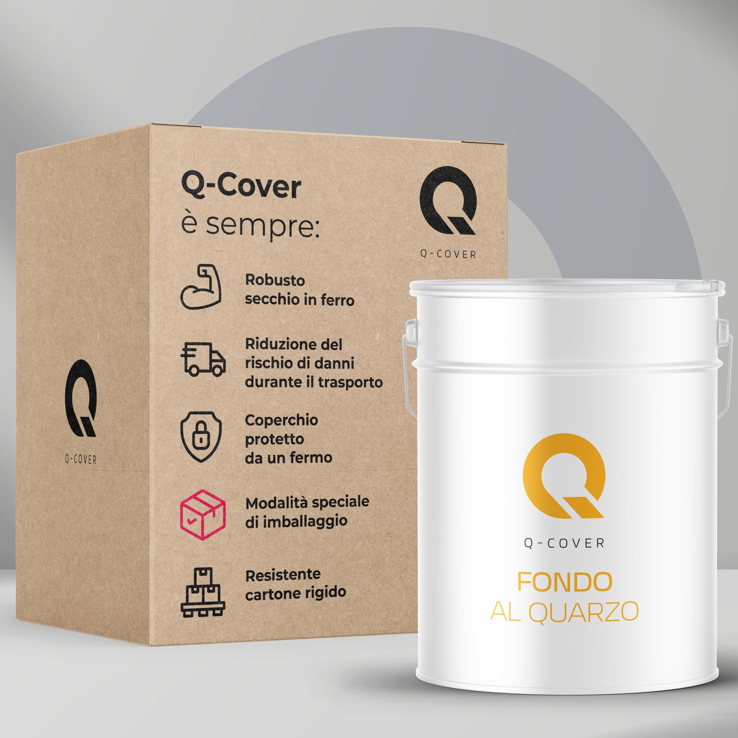 Primer al quarzo Grigio | 15 kg | Fondo aggrappante per intonaco, mosaico e Beton Architekt | Interno & Esterno | Alta adesione, superficie ruvida
