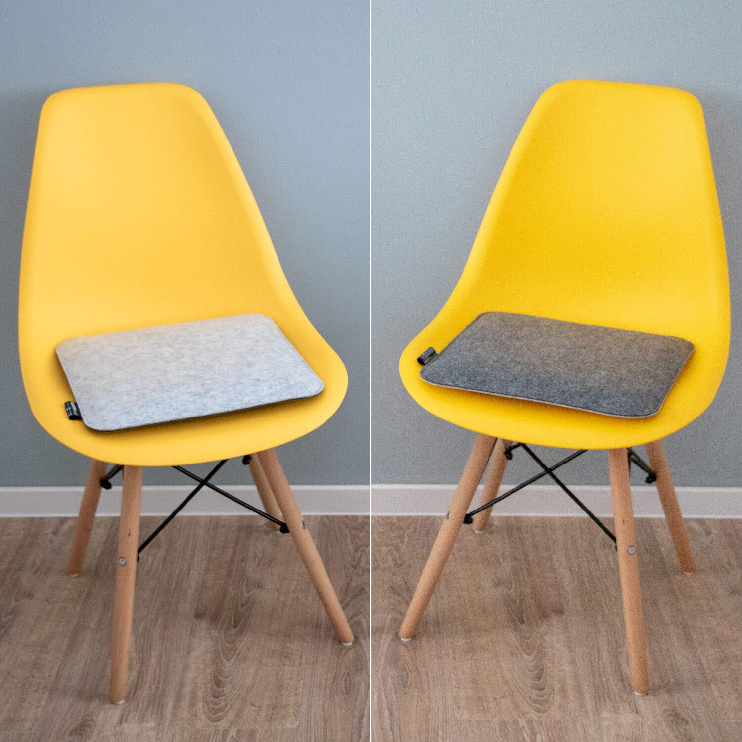 2 Cuscini Design 35x35 Cm - Feltro Ed Ecopelle, Reversibili, Vegani, Per Sedie E Panche - Foto 13