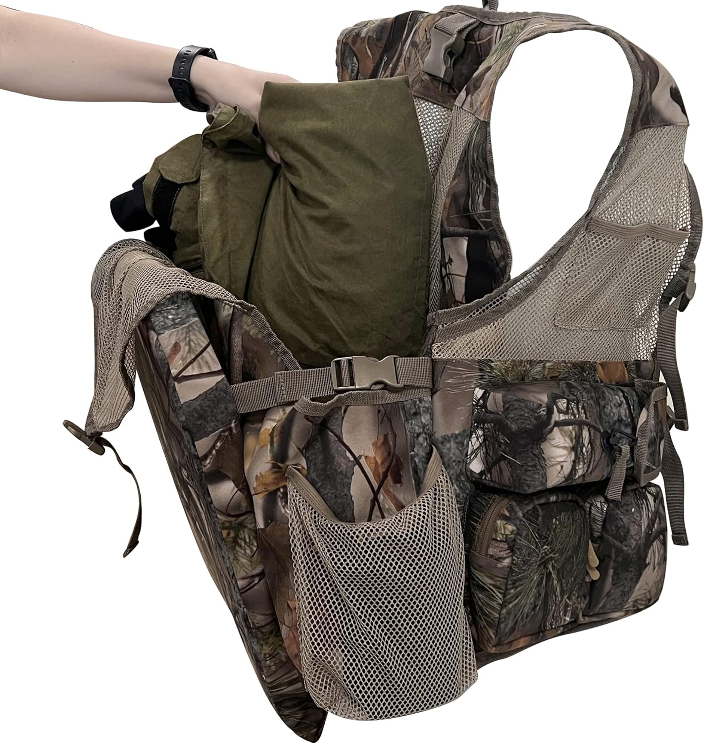 MDSTOP Turkey Vest with Detachable Seat Cushion, Turkey Hunting Vest with Game Pouch, Hunting Gear for Turkey Dove and Upland Bird Hunting(Camo) - Image 7
