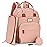 RUVALINO Diaper Bag Backpack, Multifunction Travel Pack Maternity Baby Changing Bags, Large Capacity, Waterproof, Pink