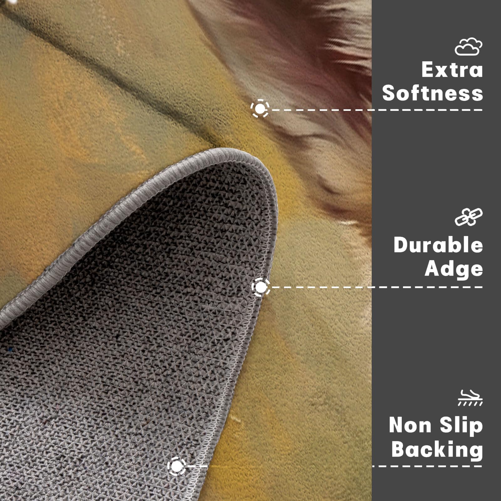60X90Cm Zerbino Ingresso Interno Antiscivolo Assorbente, Tappeto Microfibra Sottile Lavabile Con Dipinti Ad Olio Realistici Animali Cuccioli Volpe Adorabili Per Cucina Bagno Porta Animali, Marrone