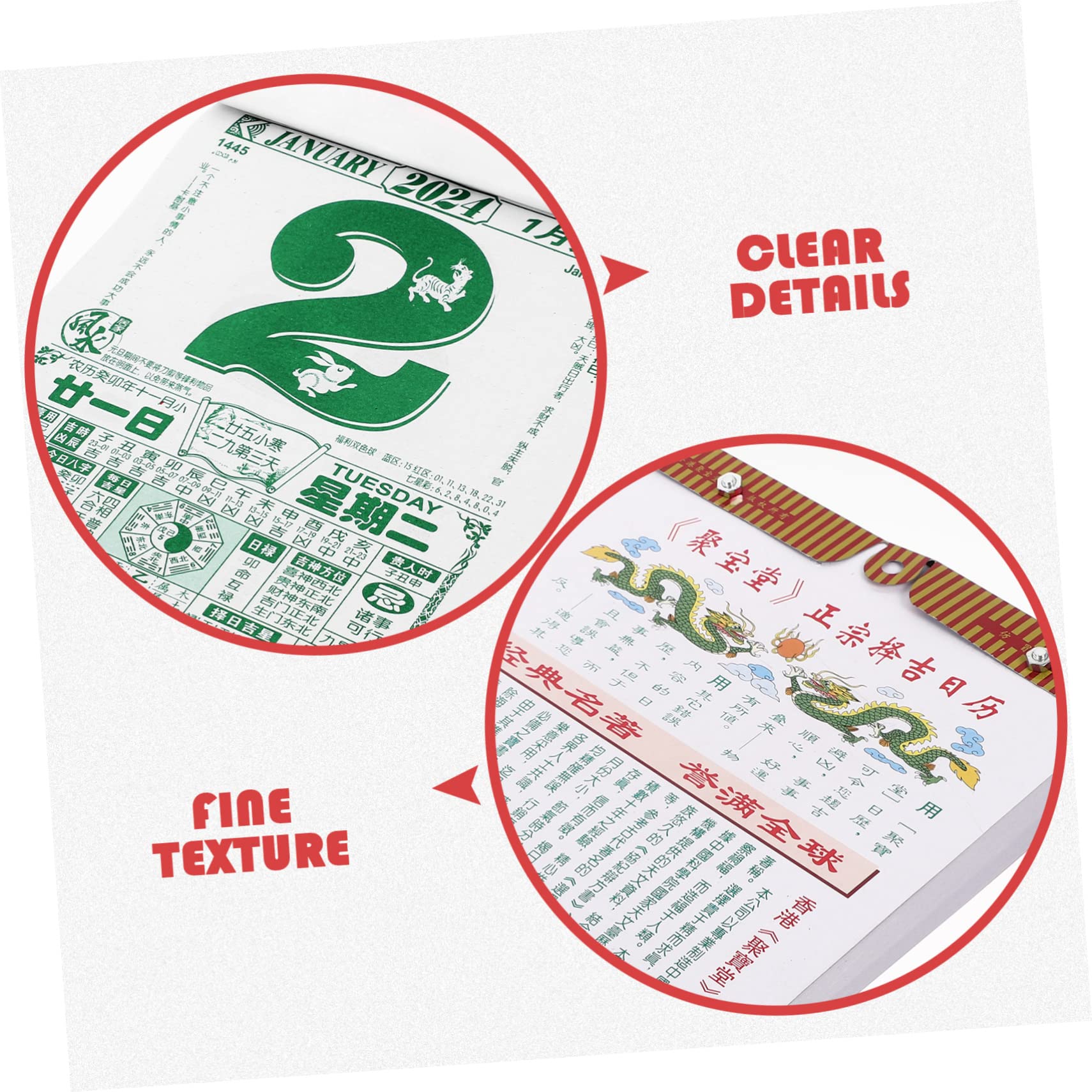 Calendario annuale, calendario da parete, 4 pezzi 2024 Vecchio Almanacco Calendario da tavolo Anno lunare Calendario da parete 2024 Calendario del drago Calendario tradizionale cinese Drago Anni Calen