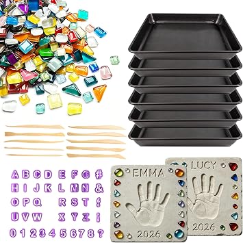 Anergoo 1212 Inch Square Stepping Stone Molds 6 Pack Black