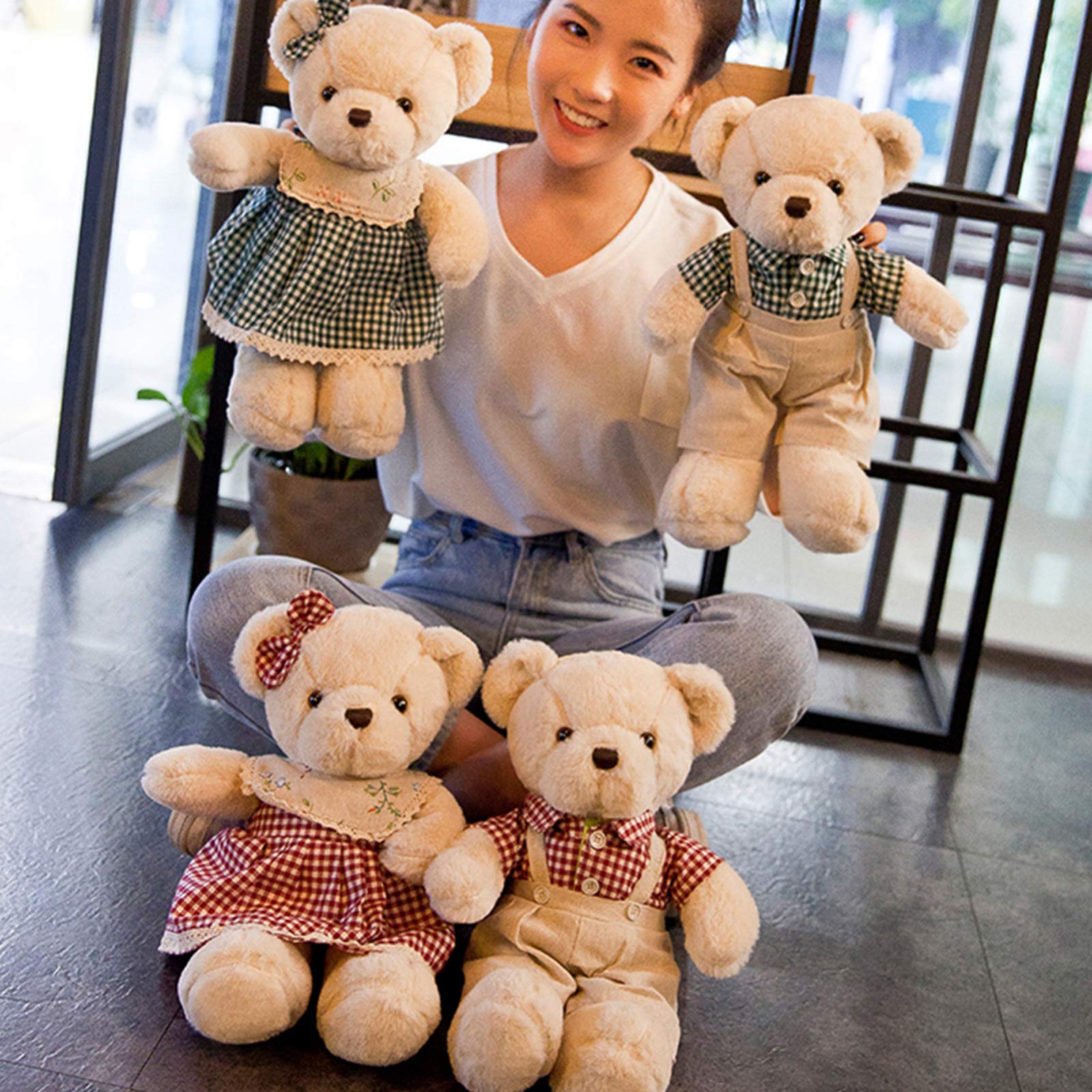 Amazon.co.jp: ペアルックセット 熊ぬいぐるみ テディベア 抱き枕