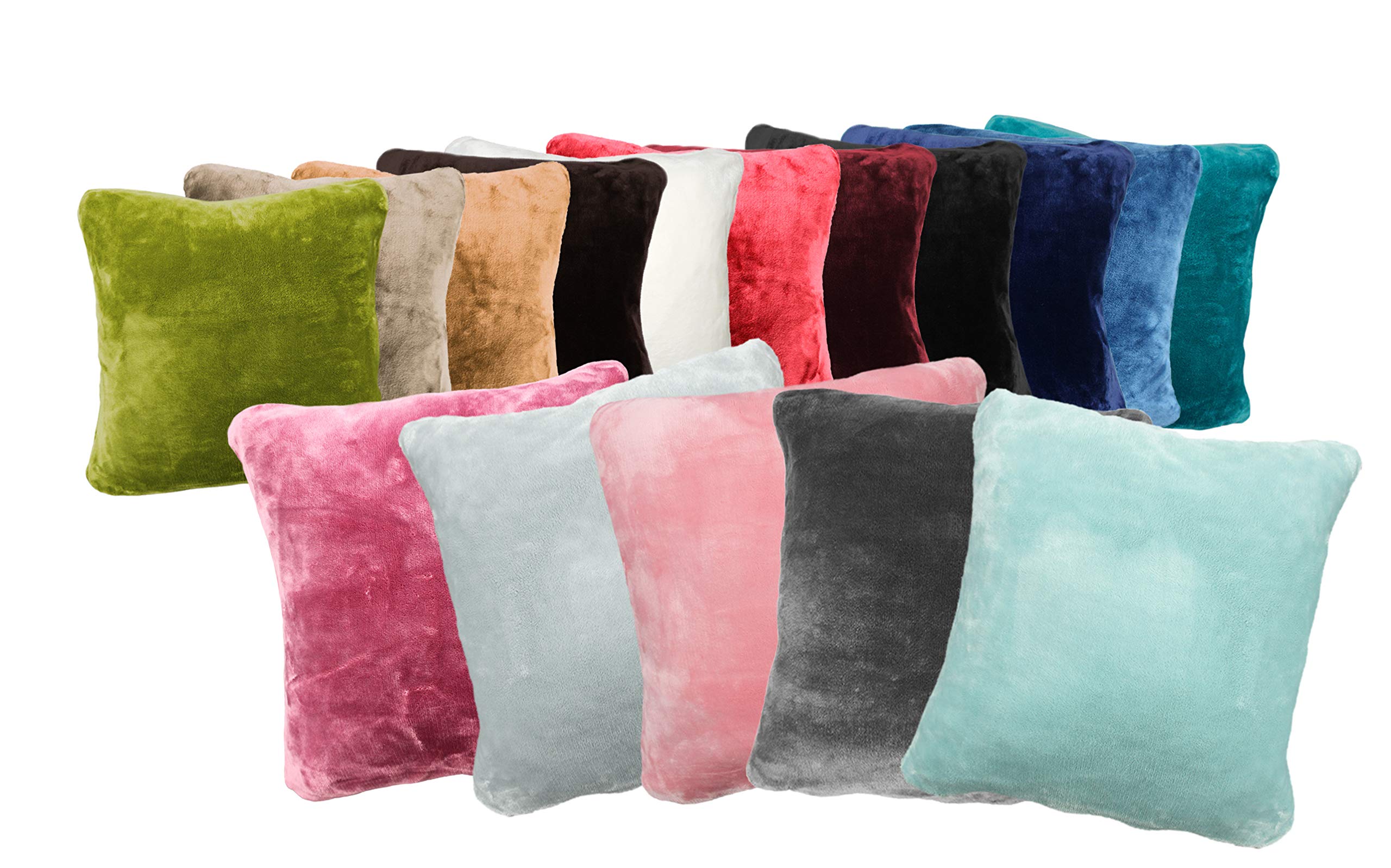 2er Pack Kuschelkissen Premium Cashmere Feeling Kissen 50x50 cm Flauschiges Sofakissen (Schokobraun)