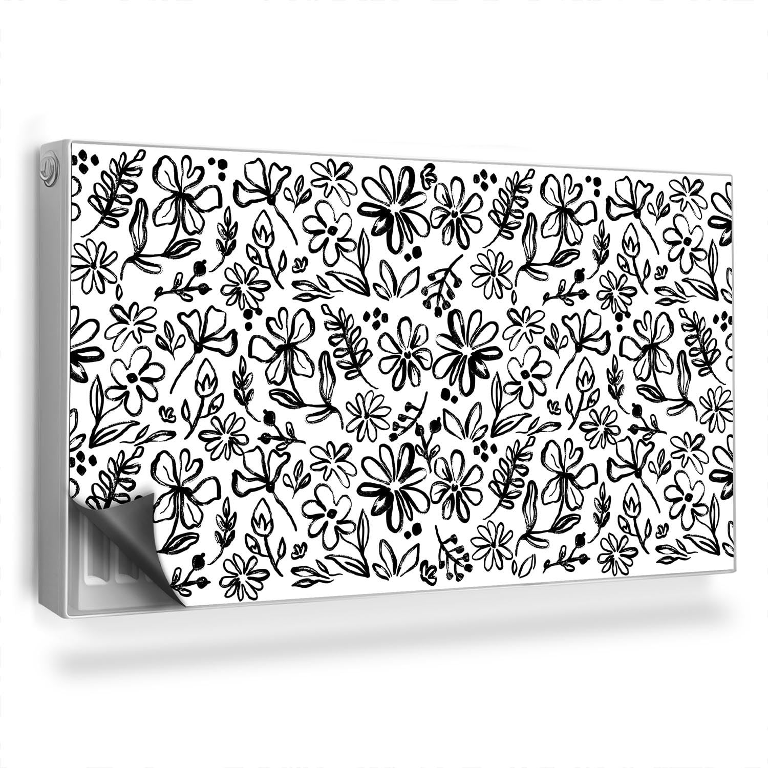 Cache radiateur 110x60 cm magnétique à dessin de fleurs sauvages pour décorer le salon