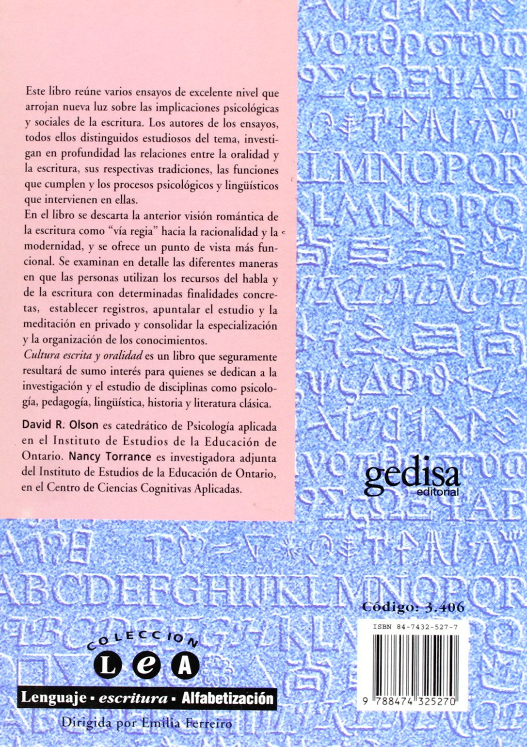 Cultura escrita y oralidad (SIN COLECCION)
