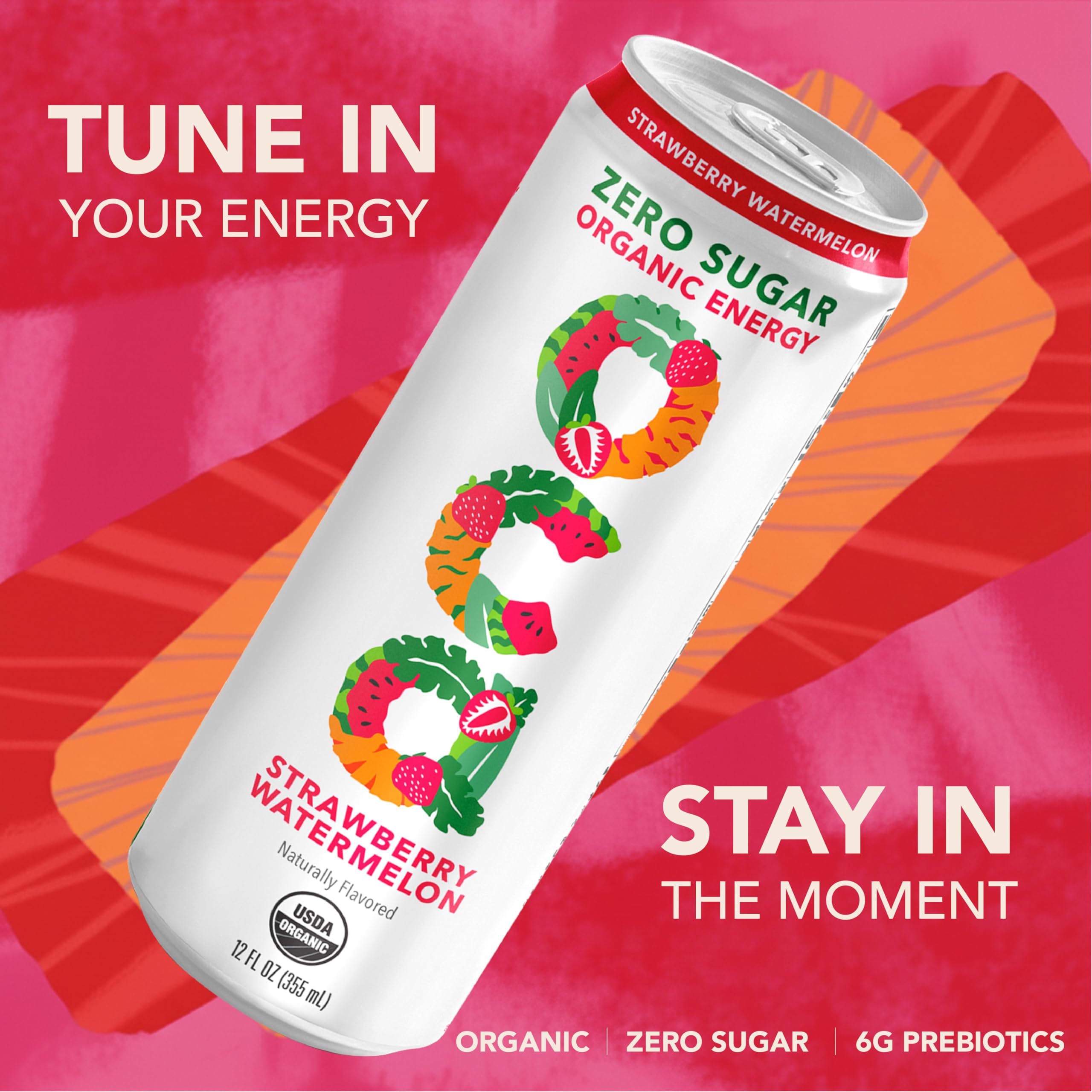 Amazon.com : OCA ZERO Strawberry Watermelon, Organic energy drink