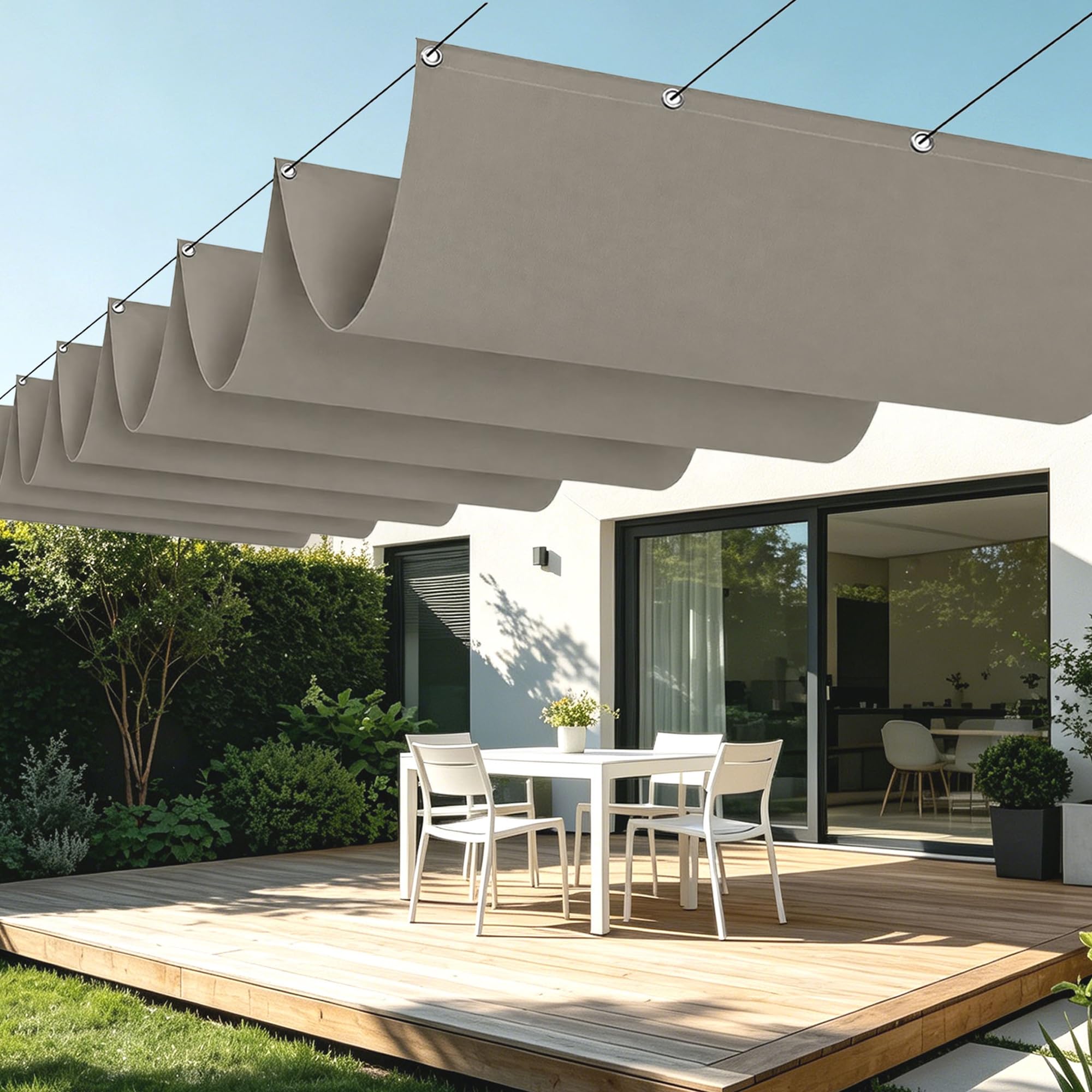 Toile d'ombrages UV protection haut de gamme 100x550 cm pour pergola et grande terrasse
