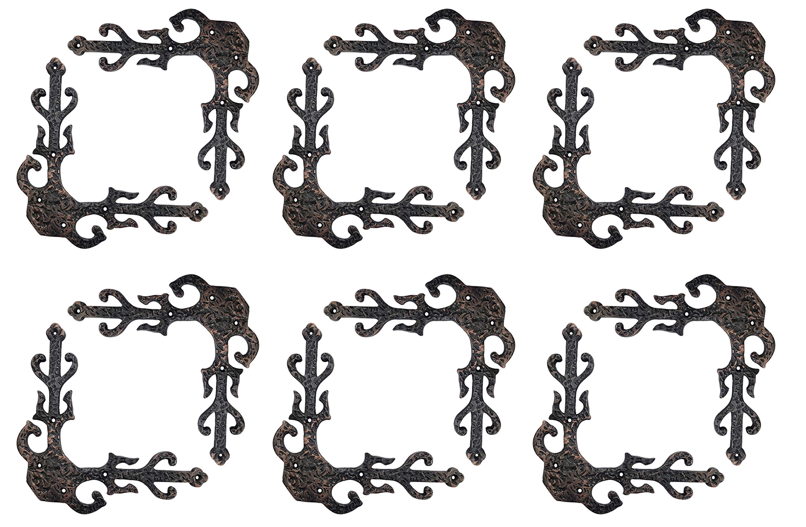 Adonai Hardware Gozan Decorative Antique Iron Dummy Corner Door Strap/L-Bracket (Supplied as 2 Pieces per Pack) - Black Powder Coated — Amazon image 6