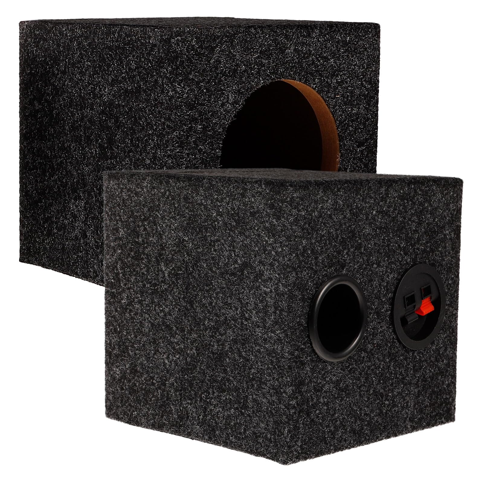 Cassa Subwoofer per Auto 1 Paio Nera in Legno Rivestimento | Schiuma Interna, Uso per Impianto Audio e Upgrade, per Appassionati DIY e Tecnici Professionisti
