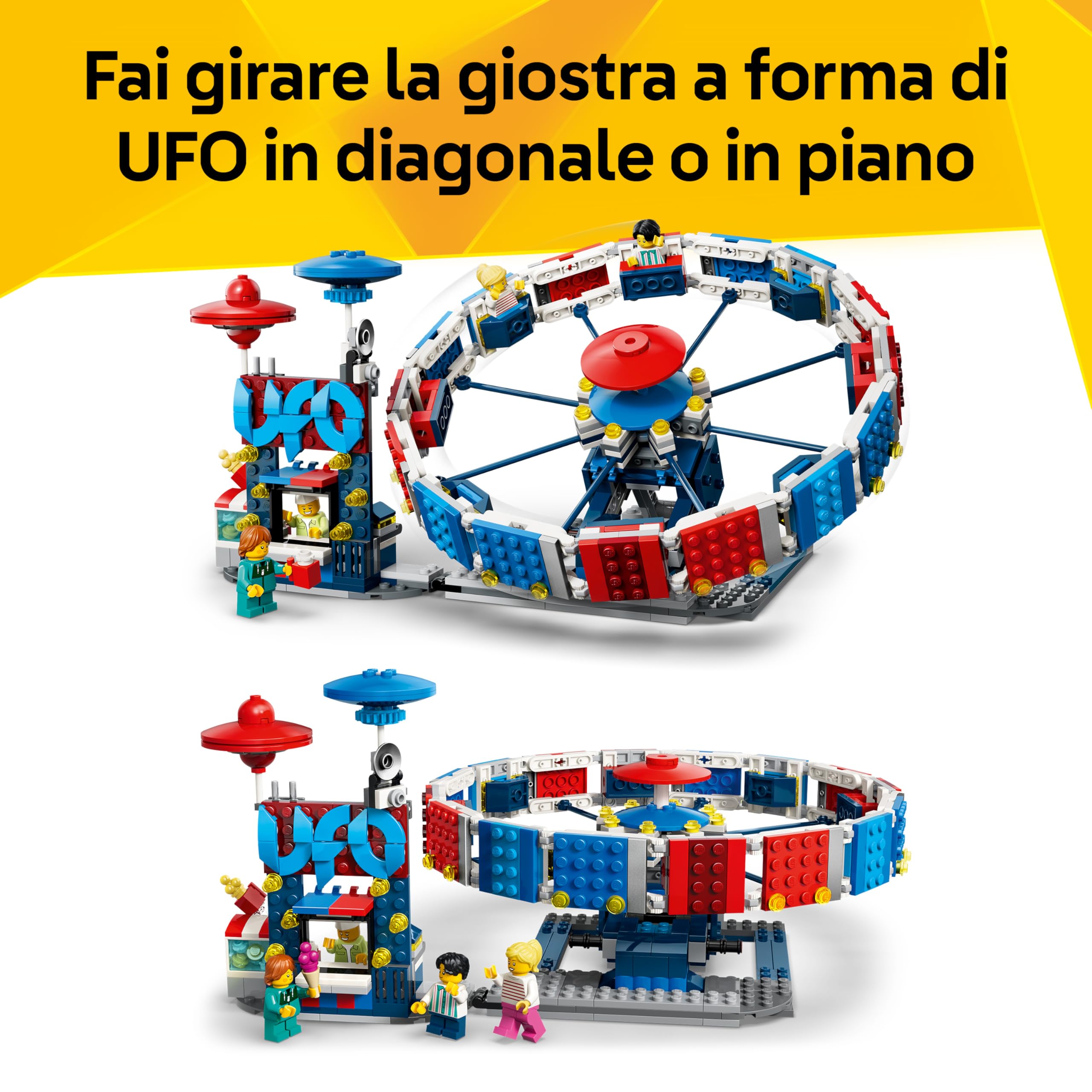 LEGO Creator 3 in 1 Iconica Ruota Panoramica - Parco Giochi Trasformabile in Attrazione a Forma di UFO o in Giostra - Decorazione Cameretta - Regalo per Bambini e Bambine da 8 Anni in su - 31389