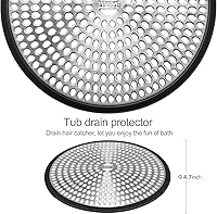 Vista 3 de LEKEYE Atrapa cabellos para el drenaje de la ducha Colador Cubierta para el drenaje de la ducha Protector para el drenaje del baño, acero Negro