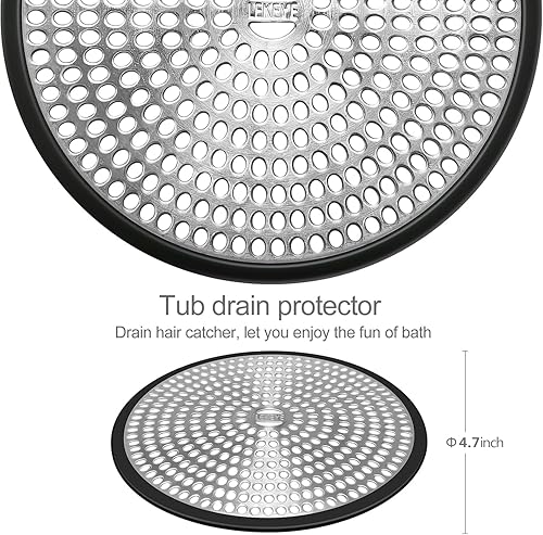 Miniatura 15 de LEKEYE fácil de limpiar regadera drenaje visualización/pelo Catcher/strainer-steel & silicona, Stainless Gris
