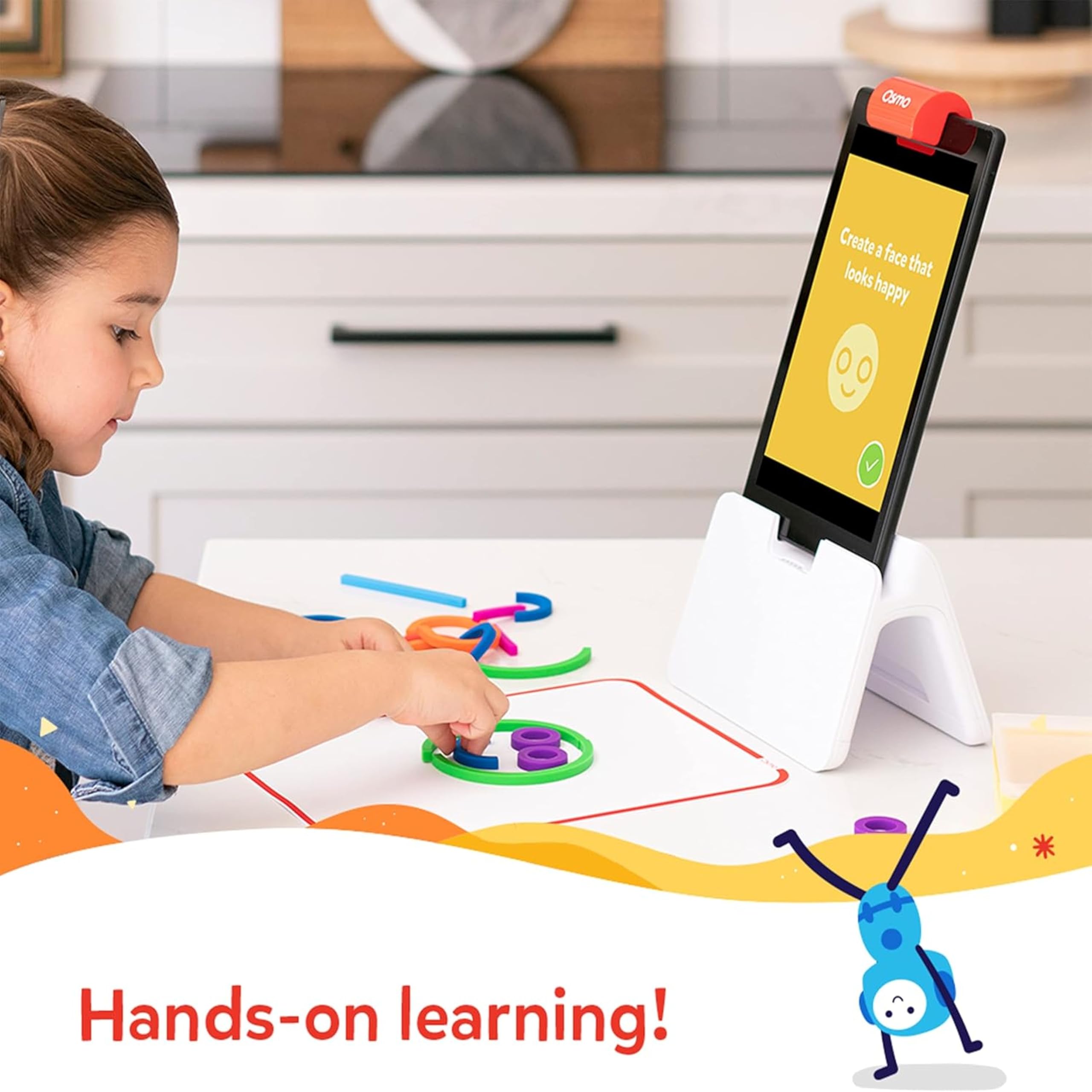 Osmo Zestaw startowy Little Genius do tabletu Fire - 4 edukacyjne gry edukacyjne - wiek przedszkolny - rozwiązywanie problemów i kreatywność - zabawka STEM (podstawa tabletu Osmo Fire w zestawie -
