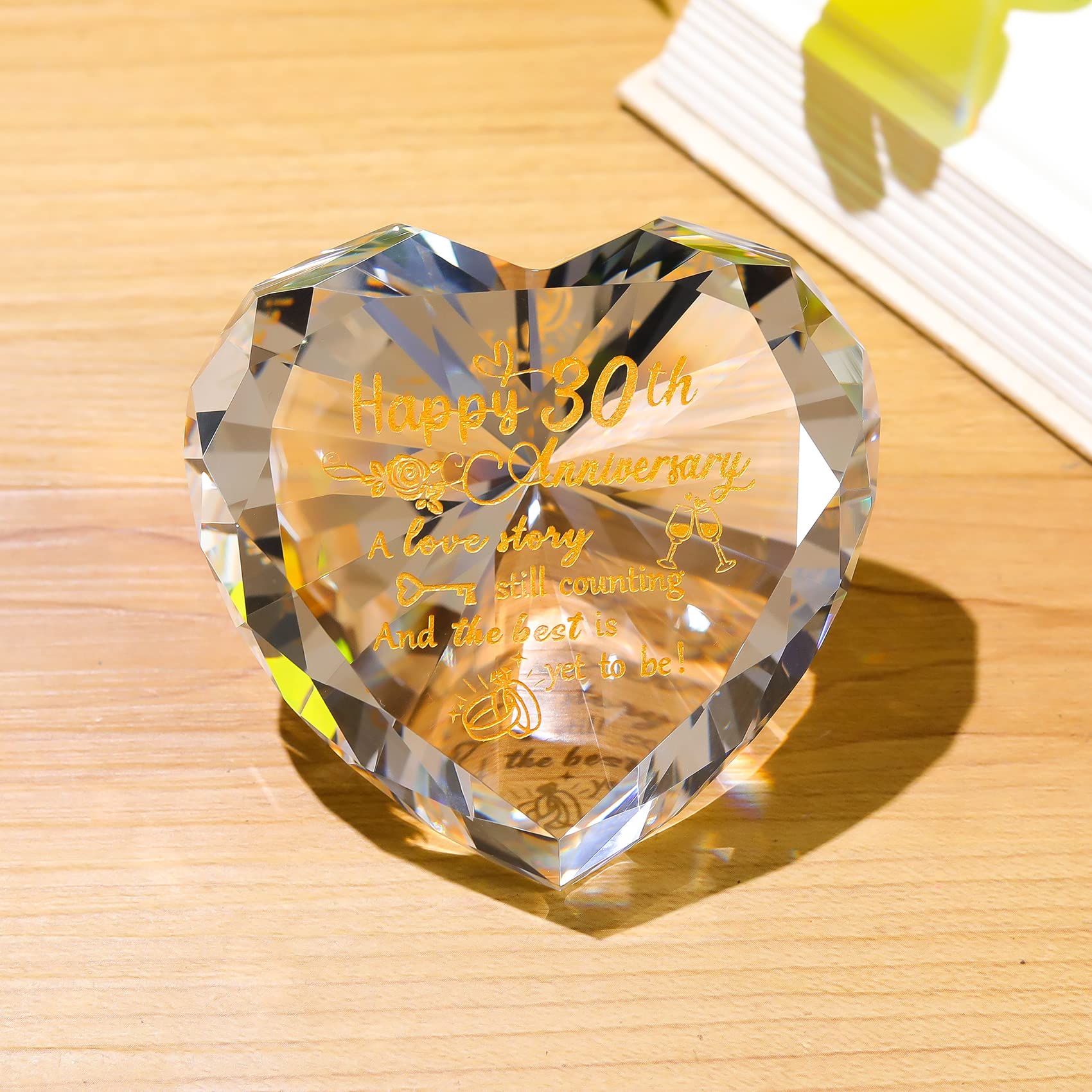 Cristallo 3D Con Iscrizione Romantica | Regalo Di Anniversario Per Lei/Lui | 'Ogni Storia D'amore è Bella, Ma La Nostra è La Mia Preferita'