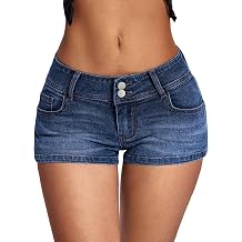 IWD Jean Shorts for Women Low Rise Y2k Mini Denim Shorts Summer Micro Jorts | 2026 Summer Trendy, Country Concert Outfits, Stretchy Casual Denim