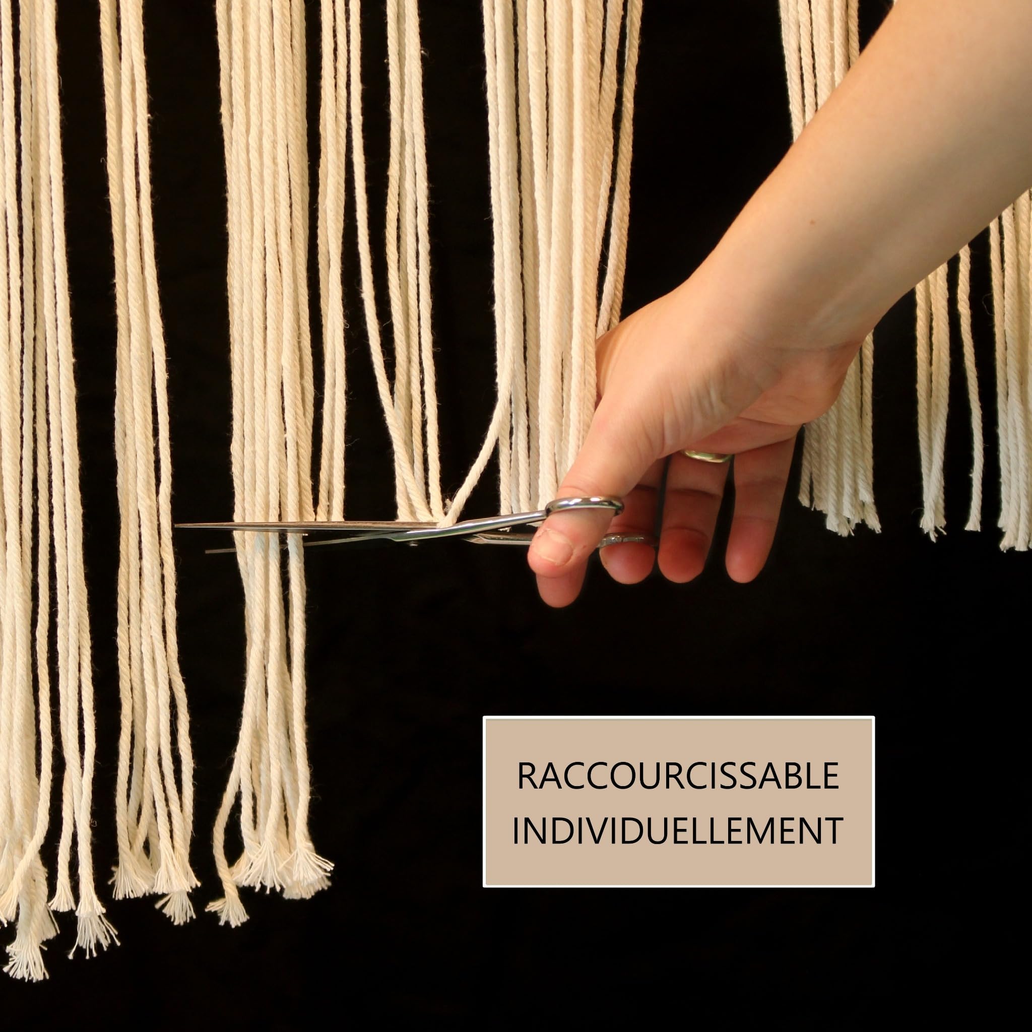 Cozyor Rideau de Porte en macramé - Style bohème - 132 x 200 cm - Séparateur de pièce - Tenture Murale et décoration - Beige - pour Arches de Mariage, Salon, Balcon - Fabriqué à la Main
